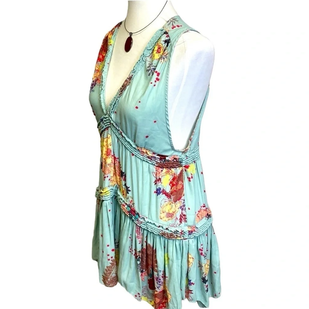 Free People Boho Ruffled Hem Blouse